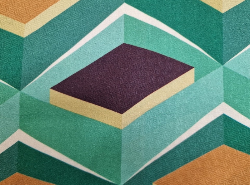 Viskose – Retro Geometrisches Muster  – grün
